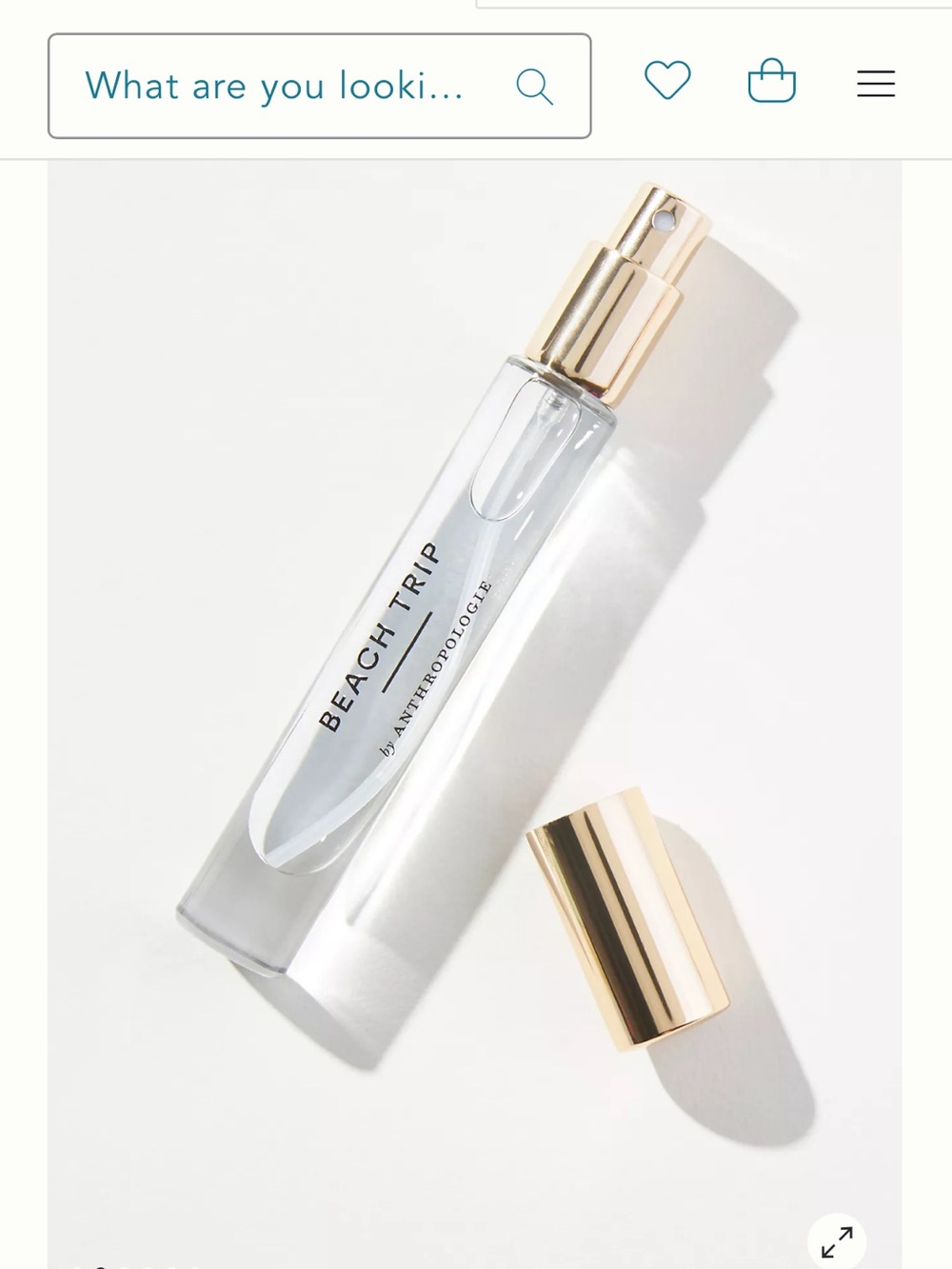 Anthropologie Clear Travel Perfume Vial with Gold Atomizer